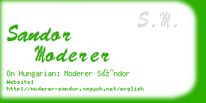 sandor moderer business card